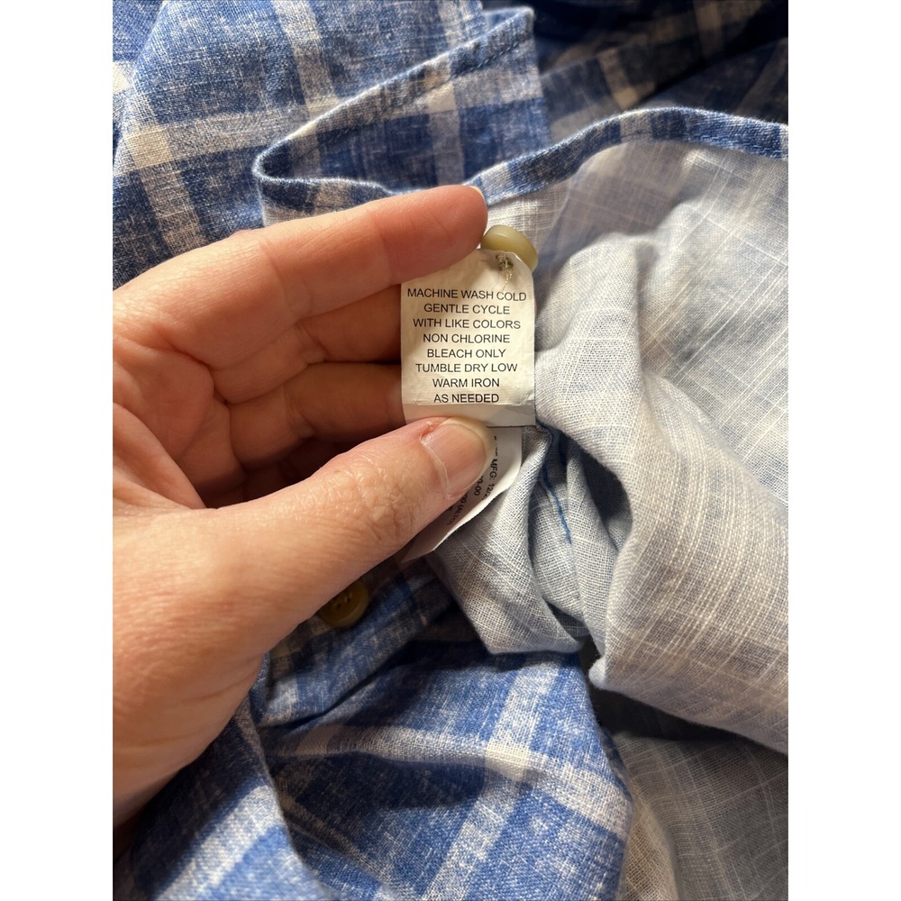 Johnnie-O Hangin Out Blue 100% Cotton Button Up Summer‎ Shirt Men's Size 2XL - Picture 11 of 11